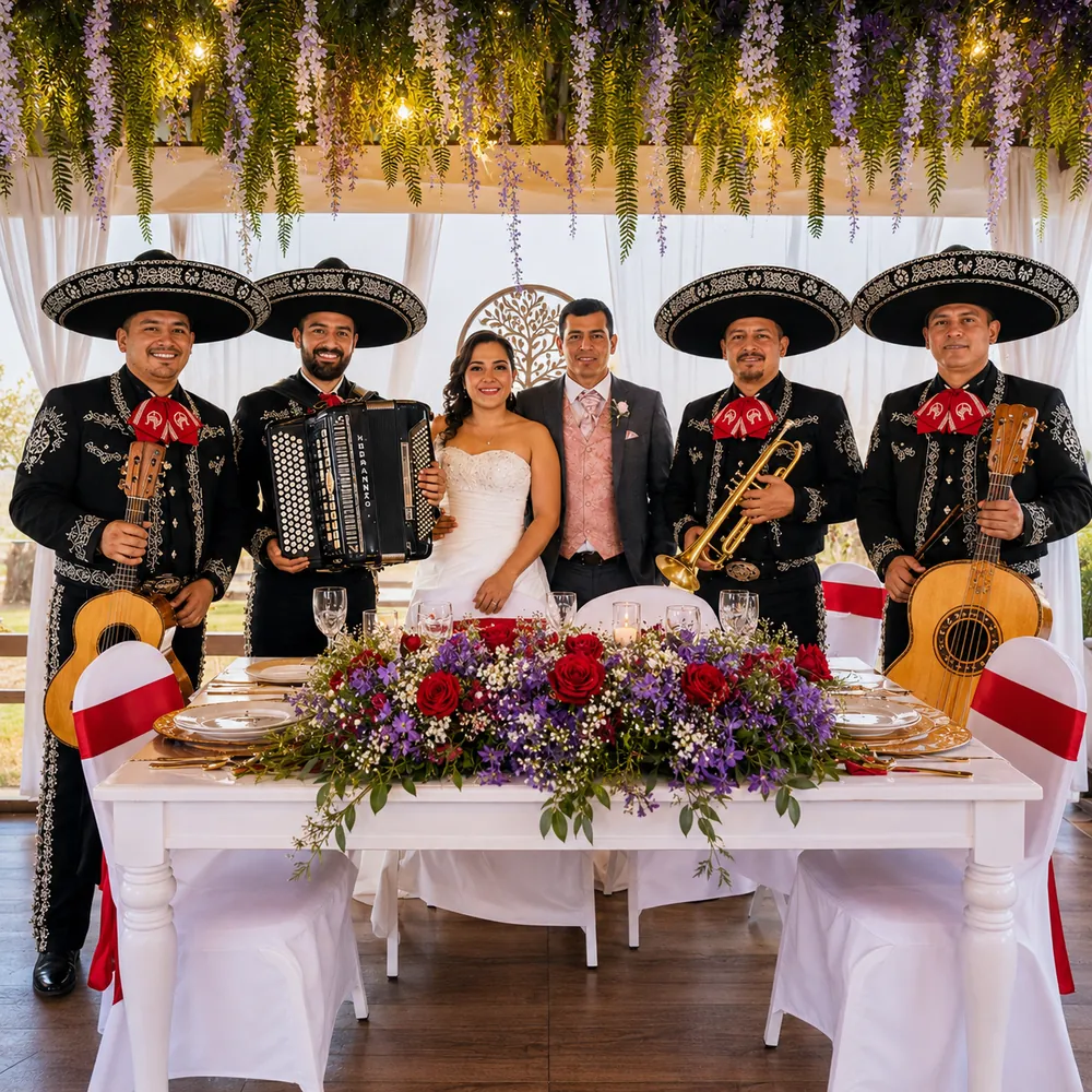 Mariachis a domicilio amenizando un matrimonio en Santiago